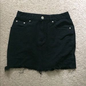 Black Denim Mini Skirt